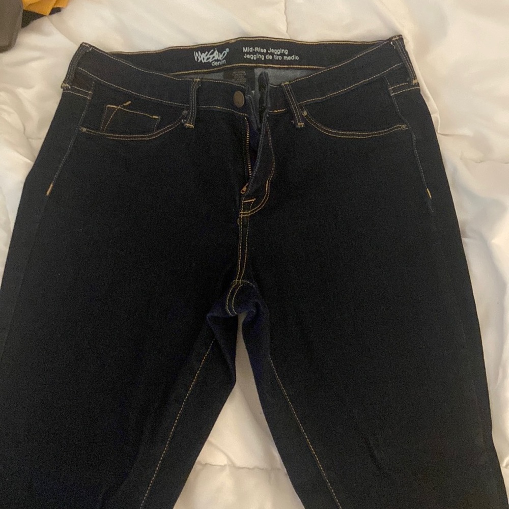 Dark mid raise jegging